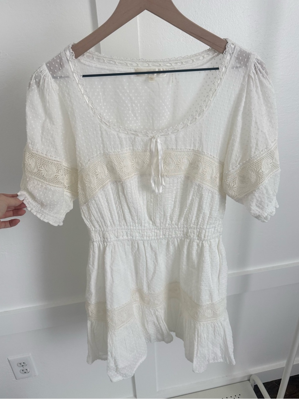 Love Shack Fancy Britta Mini Dress White
